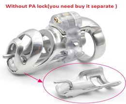 Acier inoxydable 3d mâle long coq cage détachable pa verrouillage de pymorphone substituable périphérique anneau de pénis