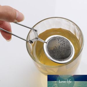 Roestvrij staal 4.5 cm handvat mesh bal thee zeef thee infuser spice filter squeeze vergrendeling lepel