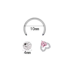 Acier inoxydable 4mm pâte polymère lèvre anneau personnalité Punk papillon abeille fer à cheval anneau corps Piercing bijoux lèvre ongles fer à cheval lèvre ongles 5782