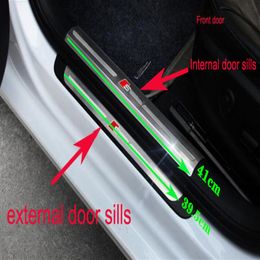 Acier inoxydable 8pcs4pcs interne 4pcs externalcar seuils de porte plaque de décoration seuil de protection barre de protection pour Audi A3 2014-2275A