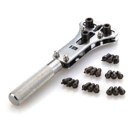 Roestvrijstalen verstelbare waterdichte schroefhorloge Terugkast Opener Wrench Reparatie Tool Set met 18 pins