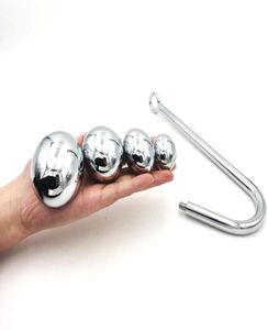 Roestvrijstalen anale dilatator buttplug sexy speelgoed voor mannen dames anus haak rreplaceable ball metal slave volwassenen bdsm1053698