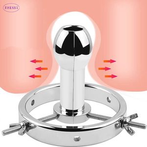 Rvs Anaal Plug Vuist Riem Op Speculum Spiegel Verstelbare Dilatator Vaginale Anus Klem sexy Speelgoed Voor Mannen Vrouwen Big Butt