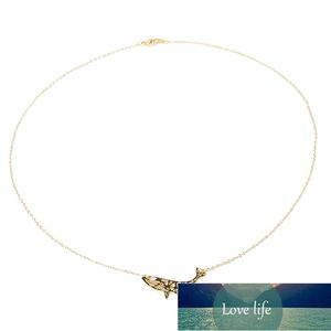 Collares de animales de acero inoxidable para mujer Joyería diaria Moda Forma de ballena Mapa mundial Collar de onda Collier de oro Precio de fábrica diseño experto Calidad Lo último