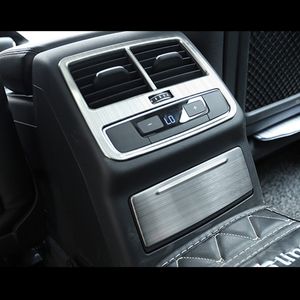 Accoudoir en acier inoxydable évent arrière décoration cadre couverture allume-cigare panneau garniture pour Audi A4 B9 2017-2019 style de voiture