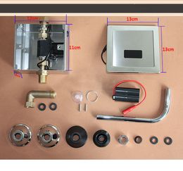 Roestvrijstalen automatisch toiletspoelklepsensor sanitaire waren werken met 4pcs aa batterij