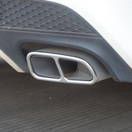 Roestvrijstalen auto's staart keel frame decoratie 2 stks voor Mercedes benz cla c117 2013-16 uitlaatpijp gemodificeerde stickers210p