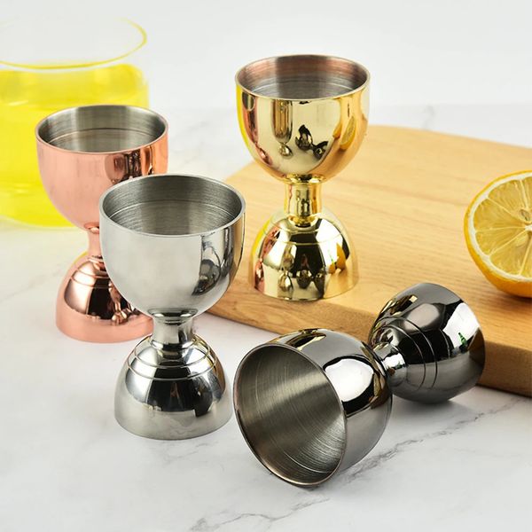 Bar en acier inoxydable Jigger à mesurer la tasse à vin Verre de bois d'alcool à berceur