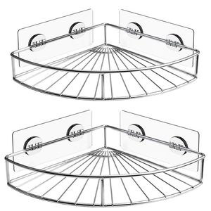 Étagère d'angle de salle de bains en acier inoxydable, douche, shampoing, savon, cosmétiques, accessoires de cuisine, organisateur de rangement, support de support 220611