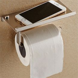 Roestvrijstalen badkamer papieren telefoonhouder met plank badkamer mobiele telefoons handdoekrek toiletpapier houder tissueboxen 200923