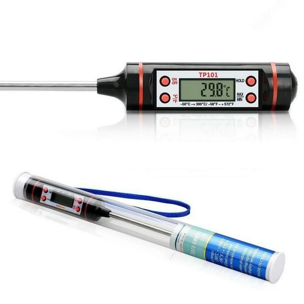 Detector de temperatura de carne para barbacoa de acero inoxidable, termómetros de sonda Digital para cocina, Sensor de temperatura para hornear en el hogar