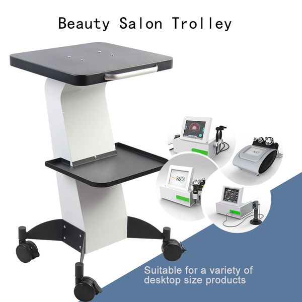 Chariot de Salon de beauté en acier inoxydable, utilisation de Salon, socle de stockage à Double couche, roue de chariot roulant, support en aluminium, pièces d'appareils de soins personnels