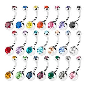 Nombril en acier inoxydable anneaux nombril anneau cristal strass corps Piercing barres bijoux pour femmes Bikini mode bijoux