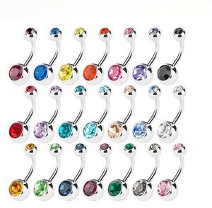 Nouveaux anneaux de nombril en acier inoxydable anneaux de nombril cristal strass barres de piercing bijoux pour les bijoux de mode bikini pour femmes