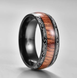 Aneau en acier inoxydable Black Ring Mens Ring Finger Dragon Designer Bijoux Cadeau Cadeau Fashion