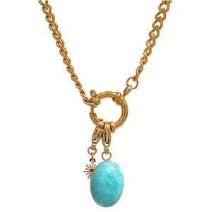 Roestvrij staal blauw Natural Stone Star Chain kraag ketting waterdichte sieraden delicate charm collier voor vrouwen
