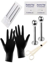 kit de piercing de carrosserie en acier inoxydable Nose Labret Tragus Tongus Piercing Gun Piercing Tool1860772