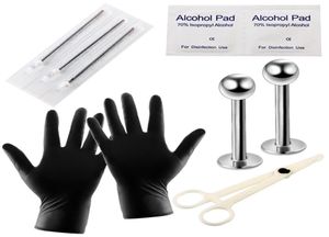 kit de piercing de carrosserie en acier inoxydable Nose Labret Tragus Tongus Piercing Gun Piercing Tool5852909