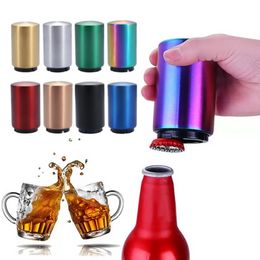 Ouvre-bouteille en acier inoxydable automatique Push Down magnétique ouvre-bouchon de bière barre cuisine vin Gadgets outils ouvre 200 pièces U0324