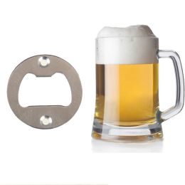 Ouvre-bouteille en acier inoxydable fer poli rond 40mm bricolage ouvre-bière à vin insère des outils avec vis pour la maison cuisine Bar fête 11 LL