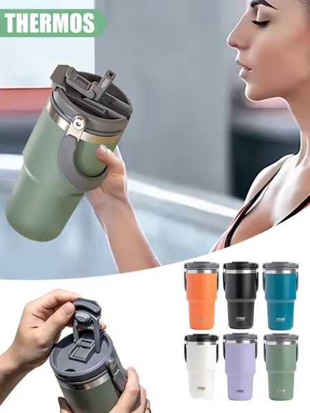 Botella de acero inoxidable, taza de café Tyeso, aislamiento portátil, taza de Fitness para viaje en frío y caliente, frasco de vacío a prueba de fugas