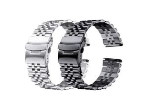 Bracelet en acier inoxydable 18 mm 19 mm 20 mm 21 mm 22 mm 24 mm 26 mm Femme Men Silver Solid Metal Watch Band accessoire5724865