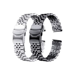 Bracelet en acier inoxydable, 18mm, 19mm, 20mm, 21mm, 22mm, 24mm, 26mm, pour femmes et hommes, argent, métal massif, Bracelet de montre, accessoire 306t