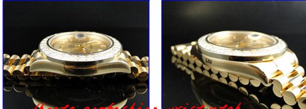 Bracelet en acier inoxydable Nouveau Mens 2 II Solide 18 kt 41MM Montre Diamant Cadran Or 8 Ct Automatique Mécanique HOMME MONTRE Montre-bracelet207A