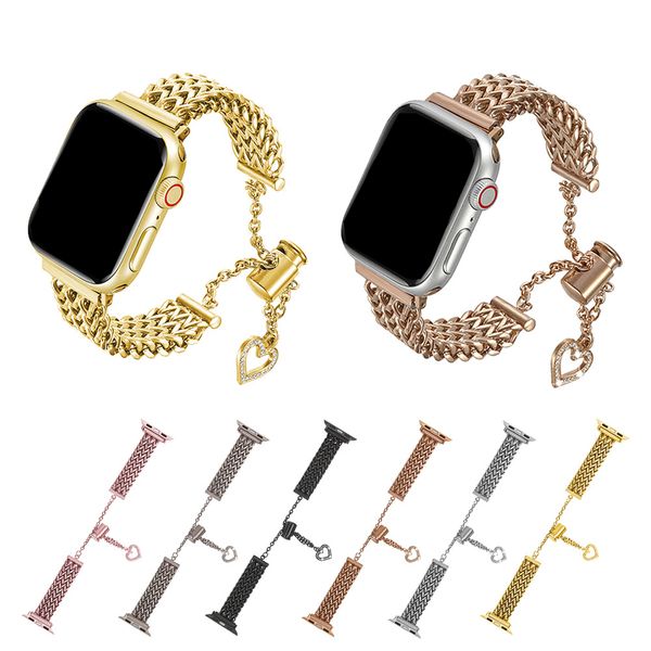 Bracelet en acier inoxydable pour bracelet Apple Watch 42mm 49mm 44mm 41mm 40mm 38mm Bracelets de chaîne remplaçables Iwatch band 8 Ultra 7 6 5 4 3 Series Accessoires