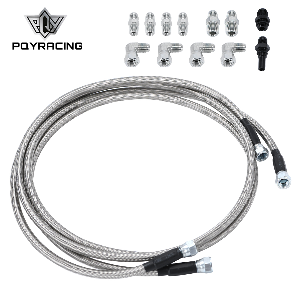 Stainless Steel Braided PTFE Transmission Oil Cooler Hose Kit For GM Chevy Transmissions 4L80E TH350 TH400 4L60E 700R4