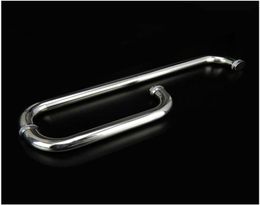 Poignée de porte de douche brossée en acier inoxydable Bouton de verre en verre Handrail Salle de bain Diamètre Diamètre 25 mm 225 * 425 mm Poignées S6226137