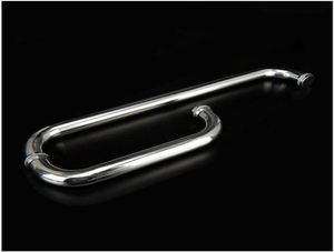 Poignée de porte de douche en acier inoxydable brossé, bouton en verre, main courante, matériel de salle de bains, diamètre 25mm, longueur 225x425mm, poignées s7930584