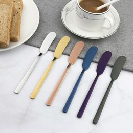 Cuchillo de mantequilla de acero inoxidable, queso, postre, mermelada, crema, cuchillos, tenedor de fruta, cubiertos occidentales, herramienta de desayuno cyq0068