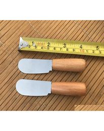 Couteau beurre en acier inoxydable avec des cadeaux de mariage à poignée en bois pour les invités outils de dîner au couteau fromage VTM3Q4934957