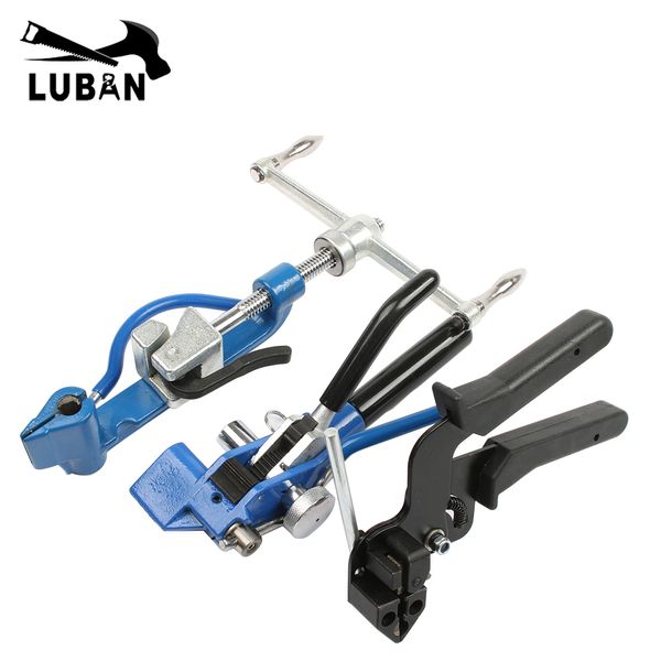 Acero inoxidable Cable Tie Gun Acero inoxidable Zip Cable Tie alicate paquete herramienta Tensor Gatillo acción Cable Gun con cortador Y200321