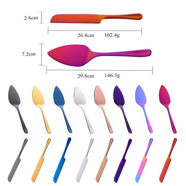 Outils à gâteaux en acier inoxydable, pelle à gâteaux, tarte à Pizza, spatules à pâtisserie, coupe-fromage, couteau à pain doré, outil de cuisson T9I002587