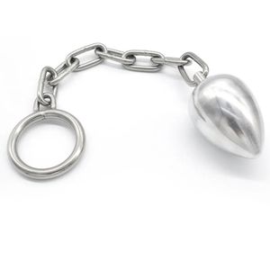 Rvs Ketting Grote Anale Ballen Cockring Butt Plug Anale Dilators G Spot Stimulator Buttplug Speeltjes Voor volwassenen Kont Plug