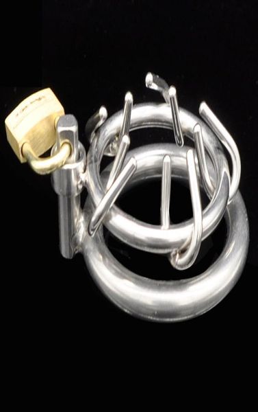 Cinturón de acero inoxidable para hombre, dispositivo de jaula con bloqueo, picos de Metal, anillo para pene Cbt, juguetes sexys para hombres Stretcher3661396