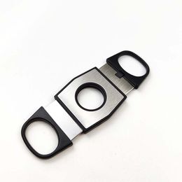 Cortador de cigarros Tijeras para cigarros de acero inoxidable Accesorios de herramientas portátiles de doble filo Mini taladro para cigarros de colocación libre de metal Regalo para hombre