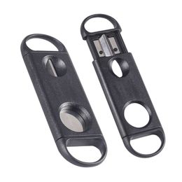 Cortador de puros de acero inoxidable, cuchillo para puros de doble uso, tijeras para puros en forma de V, accesorios portátiles para fumar