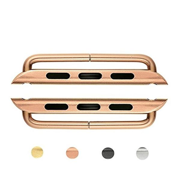 Bandes d'adaptation de connecteur classique en acier inoxydable Accessoires pour montres a_apple series 1 2 3 38mm 42mm adaptateur de connexion iwatch