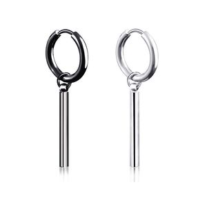 Clip en acier inoxydable sur les boucles d'oreilles Square Round Stick Bar boucles à oreilles Stud Boucles d'oreilles pour femmes Bijoux de mode Hip Hop Hip Hop