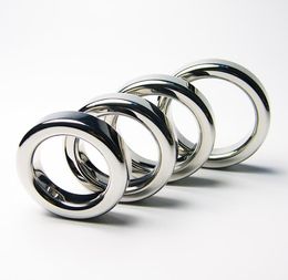 Rvs Cock Ringen Metalen Cockring voor Mannen Balzakstretcher BDSM Speelgoed Penis Ring Apparaat Scrotum Bondage Bal Gewichten4111921