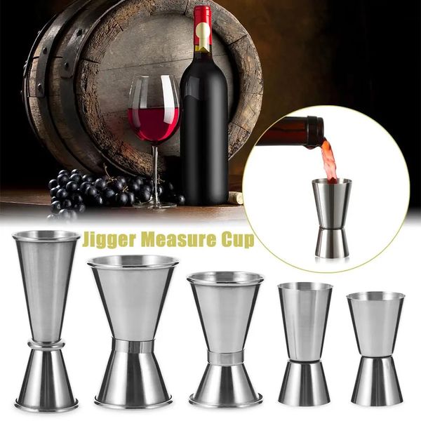 Cocktail en acier inoxydable Shaker Measure Cup Dual S Drink Spirit Jigger Kitchen Bar Bar Tools 240509