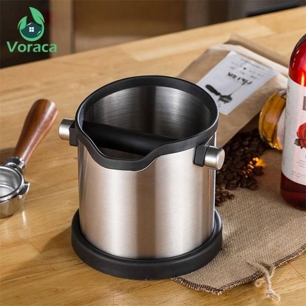 Boîte à café en acier inoxydable, conteneur de mouture à expresso de 1800 ml, poubelle antidérapante pour mouture de café, poubelle avec coup détachable T257t