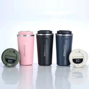 Tasse à café en acier inoxydable Affichage de température à LED intelligente 380/510 ml Thermos Cafe Casse à l'épreuve de la fuite Isularée de thé Bouteille d'eau