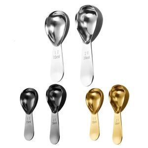 Scoops de café en acier inoxydable Tyspoon Mesure en argent Gol Poon Ground Dubre de thé lâche Sugère de farine de grains entiers Cadeaux 240410