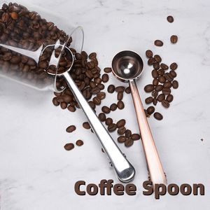 Cuillère à café en acier inoxydable, Clip de scellage pour lait en poudre, outil de mesure multifonctionnel, accessoires