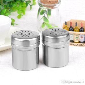 Agitateurs de condiments en acier inoxydable Conteneur de cuisine BBQ Assaisonnement Bouteille Poudre de poivre Outil Poudre d'épices Pot d'arrosage XDH0080