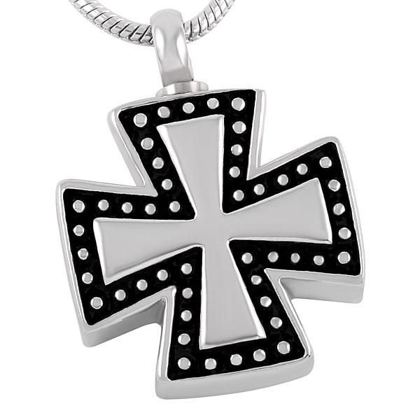 Collier pendentif crémation croix en acier inoxydable tenir cendres souvenir urne commémorative bijoux pour hommes colliers